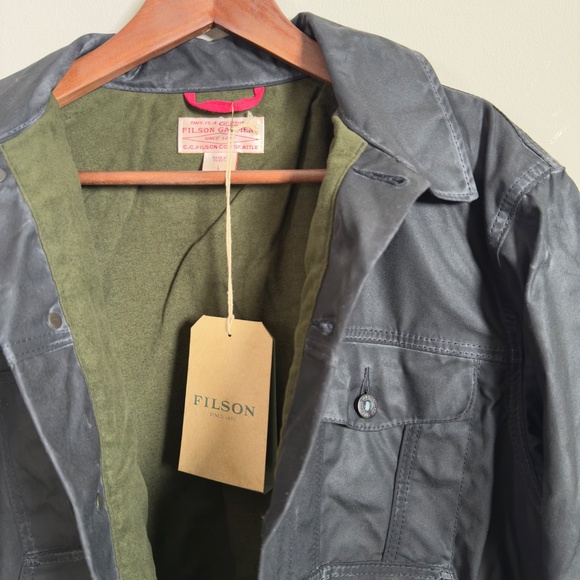 Filson Short Lined Cruiser Jacket - Black/Dark Green (Waxed Cloth) Soy Wax inc. - Picture 3 of 10